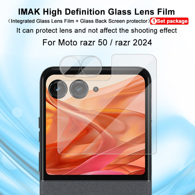 For Motorola Razr 50 1 Sets imak Integrated Lens Film + Glass Rear Screen Sticker - Motorola Tempered Glass by imak | Online Shopping UK | buy2fix