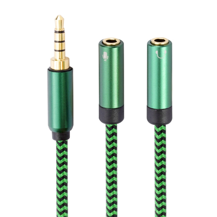 3.5mm Male to Dual 3.5mm Audio + Microphone 2 in 1 Audio Adapter Cable, Length:0.5m(Green) - Video & Audio Cable by imak | Online Shopping UK | buy2fix