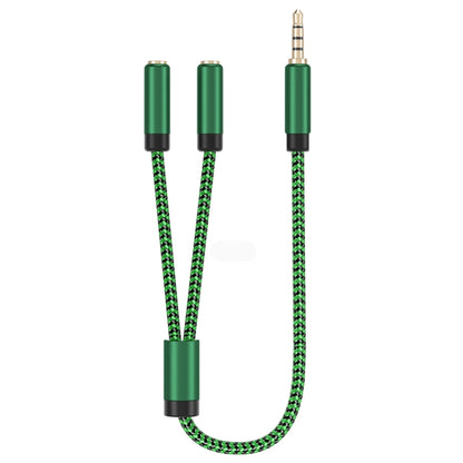 3.5mm Male to Dual 3.5mm Audio + Microphone 2 in 1 Audio Adapter Cable, Length:3m(Green) - Video & Audio Cable by imak | Online Shopping UK | buy2fix