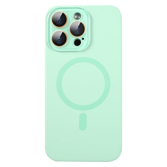 For iPhone 16 Pro Liquid Silicone MagSafe Full Coverage Phone Case with Lens Film(Green) - iPhone 16 Pro Cases by buy2fix | Online Shopping UK | buy2fix