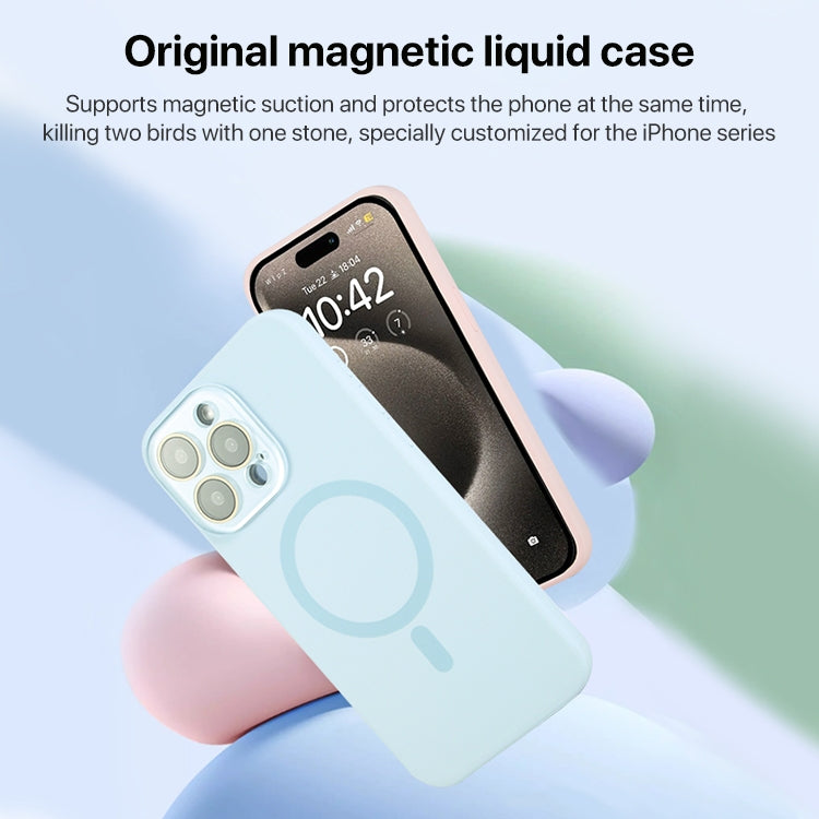 For iPhone 16 Liquid Silicone MagSafe Full Coverage Phone Case with Lens Film(Pink) - iPhone 16 Cases by buy2fix | Online Shopping UK | buy2fix