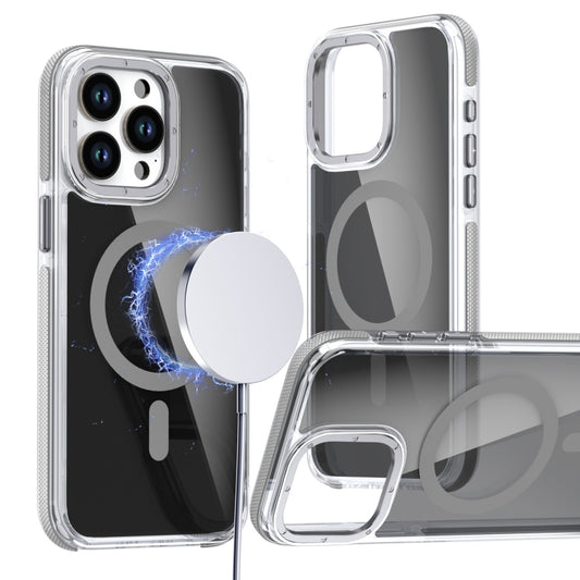 For iPhone 16 Pro Magsafe Dual-Color Transparent Black Full Coverage Phone Case(Gray) - iPhone 16 Pro Cases by buy2fix | Online Shopping UK | buy2fix