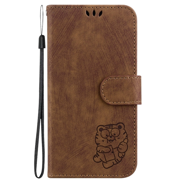 For Samsung Galaxy S25 Ultra 5G Little Tiger Embossed Leather Phone Case(Brown) - Galaxy S24 Ultra 5G Cases by buy2fix | Online Shopping UK | buy2fix