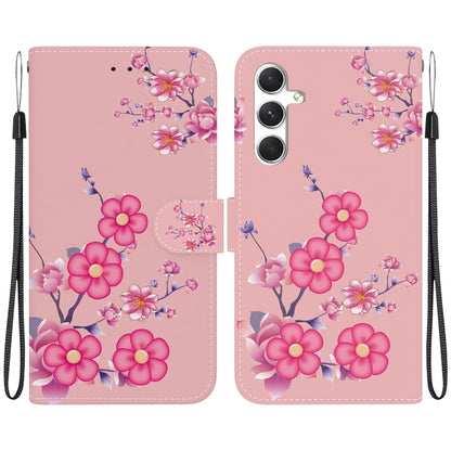 For Samsung Galaxy S25 5G Crystal Texture Colored Drawing Leather Phone Case(Cherry Blossoms) - Galaxy S25 5G Cases by buy2fix | Online Shopping UK | buy2fix