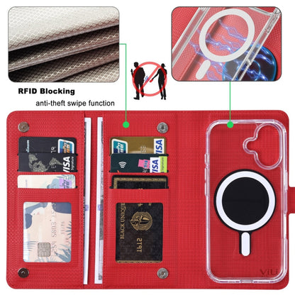 For iPhone 13 Pro Max ViLi GHA-C Series RFID MagSafe Magnetic Flip Leather Phone Case(Red) - iPhone 13 Pro Max Cases by ViLi | Online Shopping UK | buy2fix