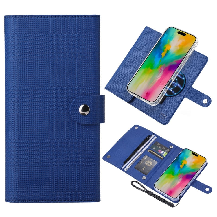 For iPhone 16 Plus ViLi GHB-C Series RFID MagSafe Magnetic Flip Leather Phone Case(Blue) - iPhone 16 Plus Cases by ViLi | Online Shopping UK | buy2fix