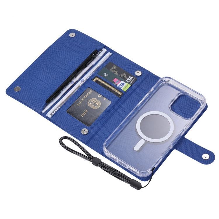 For iPhone 16 Plus ViLi GHB-C Series RFID MagSafe Magnetic Flip Leather Phone Case(Blue) - iPhone 16 Plus Cases by ViLi | Online Shopping UK | buy2fix