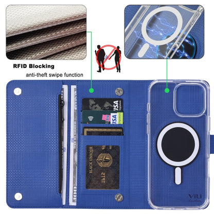 For iPhone 16 Plus ViLi GHB-C Series RFID MagSafe Magnetic Flip Leather Phone Case(Blue) - iPhone 16 Plus Cases by ViLi | Online Shopping UK | buy2fix