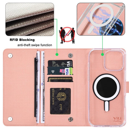 For iPhone 16 Pro ViLi GHB-C Series RFID MagSafe Magnetic Flip Leather Phone Case(Pink) - iPhone 16 Pro Cases by ViLi | Online Shopping UK | buy2fix