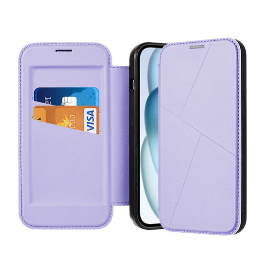 For iPhone 13 Pro Max Magnetic Armor Series RFID Card Slots Leather Phone Case(Purple) - iPhone 13 Pro Max Cases by buy2fix | Online Shopping UK | buy2fix