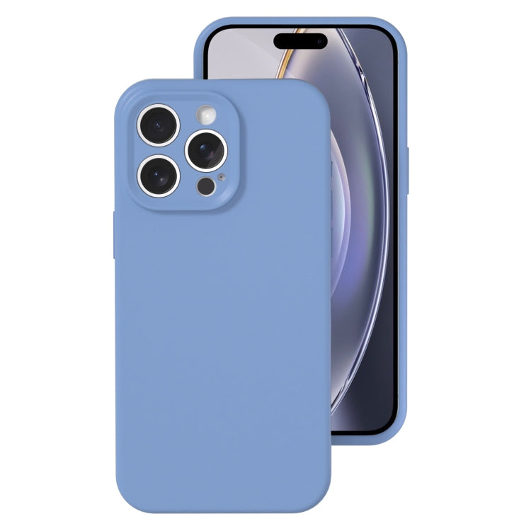 For iPhone 16 Pro Max Precise Hole Liquid Silicone Jelly Color Full Coverage Phone Case(Thin Fog Blue) - iPhone 16 Pro Max Cases by buy2fix | Online Shopping UK | buy2fix