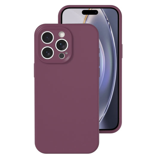 For iPhone 16 Pro Precise Hole Liquid Silicone Jelly Color Full Coverage Phone Case(Plum Colored) - iPhone 16 Pro Cases by buy2fix | Online Shopping UK | buy2fix