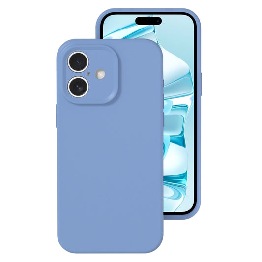 For iPhone 16 Plus Precise Hole Liquid Silicone Jelly Color Full Coverage Phone Case(Thin Fog Blue) - iPhone 16 Plus Cases by buy2fix | Online Shopping UK | buy2fix