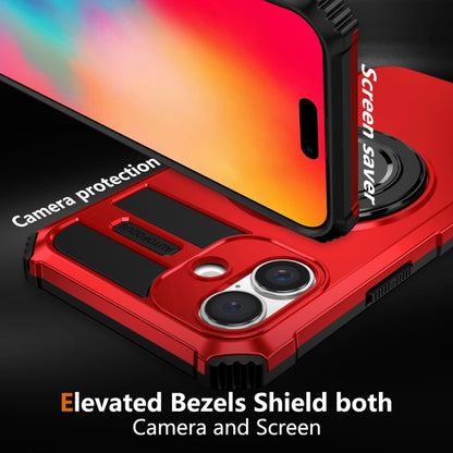 For iPhone 16 Rotating Magnetic Holder Phone Case(Red) - iPhone 16 Cases by buy2fix | Online Shopping UK | buy2fix