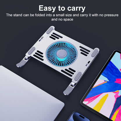 R- JUST HZ44 Aluminum Alloy Laptop Cooling Stand(Silver) - MacBook Holder by R-JUST | Online Shopping UK | buy2fix