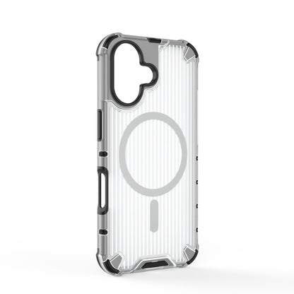 For iPhone 16 Grating Airbag Shockproof MagSafe Frosted Phone Case(Transparent) - iPhone 16 Cases by buy2fix | Online Shopping UK | buy2fix