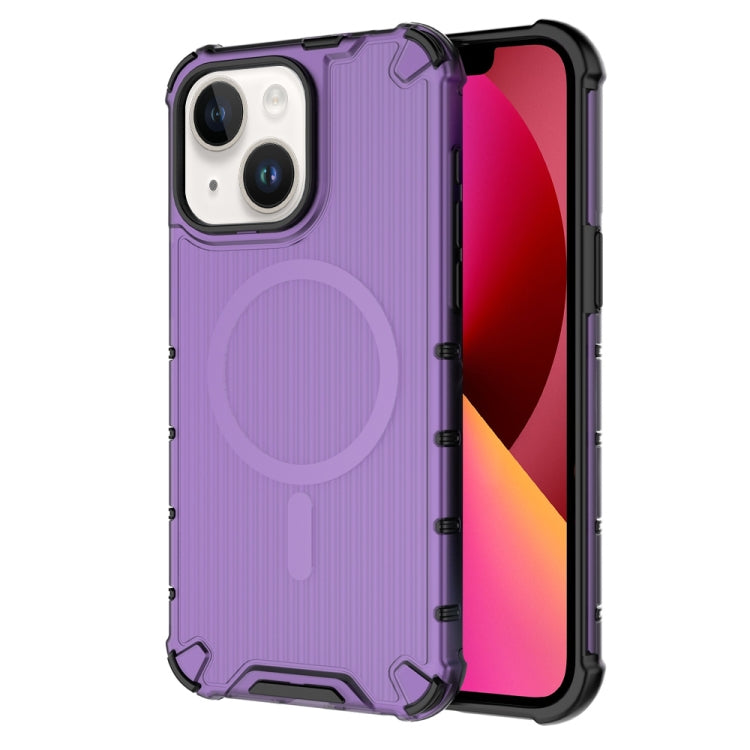 For iPhone 13 Grating Airbag Shockproof MagSafe Frosted Phone Case(Purple) - iPhone 13 Cases by buy2fix | Online Shopping UK | buy2fix