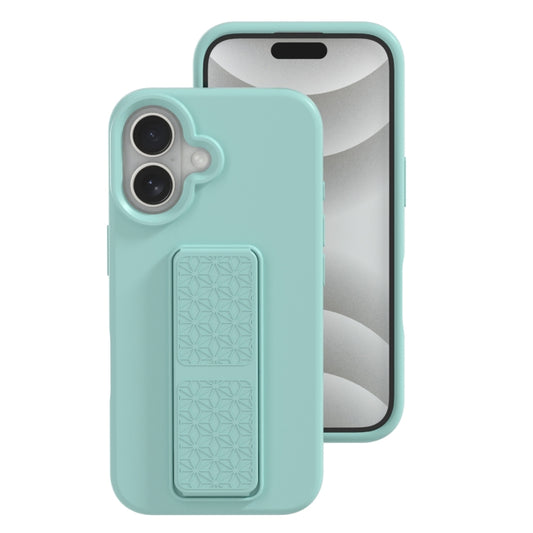 For iPhone 16 Liquid Silicone Holder Phone Case(Sky Blue) - iPhone 16 Cases by buy2fix | Online Shopping UK | buy2fix