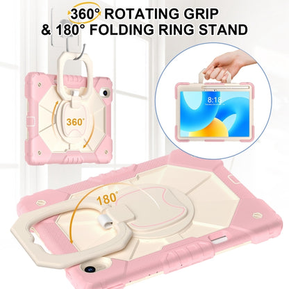 For Huawei Matepad 11.5 2023 Contrast Color Robot Silicone Hybrid PC Tablet Case(Rose Gold Beige) - Huawei by buy2fix | Online Shopping UK | buy2fix