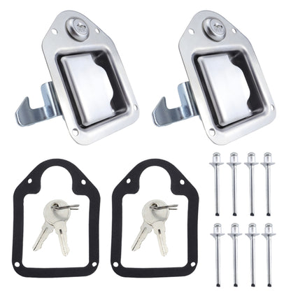 2 Sets / Pack Trailer / Yacht / Truck Stainless Steel Tool Box Lock Paddle Latch & Keys - Locks & Hasps by buy2fix | Online Shopping UK | buy2fix