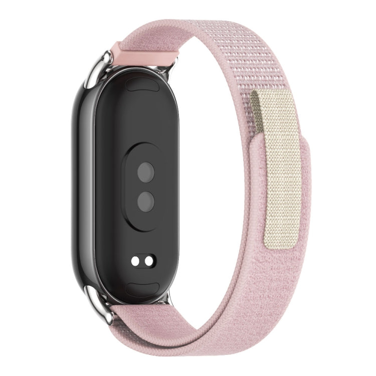 For Xiaomi Smart Band 9 / 8 MIJOBS Nylon Watch Band Wristband(Pink Silver) - Watch Bands by MIJOBS | Online Shopping UK | buy2fix