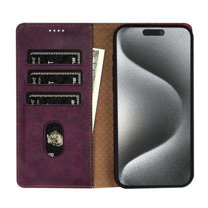 For iPhone 16 Pro N.BEKUS CSJ-P1 Solid Color Leather Phone Case(Wine Red) - iPhone 16 Pro Cases by N.BEKUS | Online Shopping UK | buy2fix