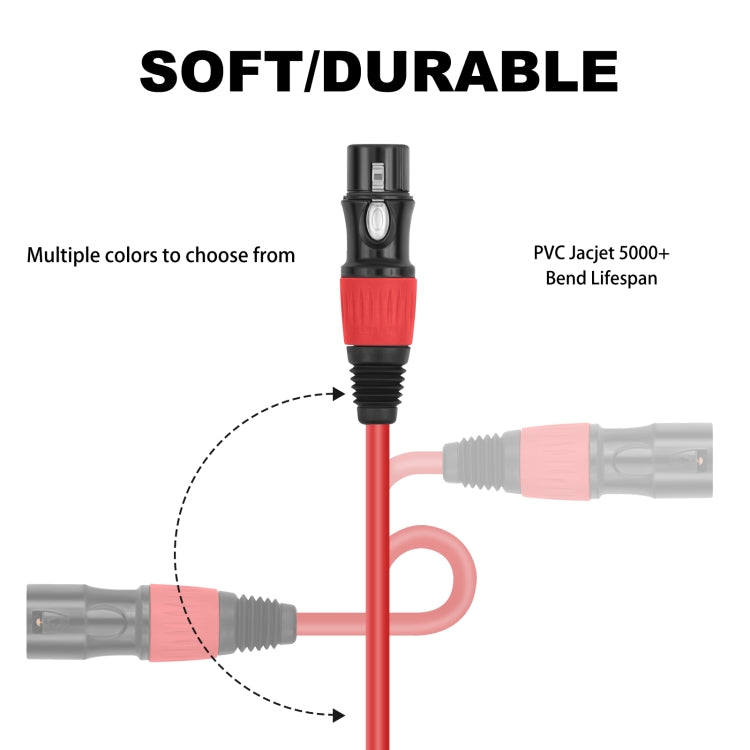 JC1015 XLR 3pin Male to Female Audio Cable, Length:3m(Green) - Microphone Audio Cable & Connector by buy2fix | Online Shopping UK | buy2fix