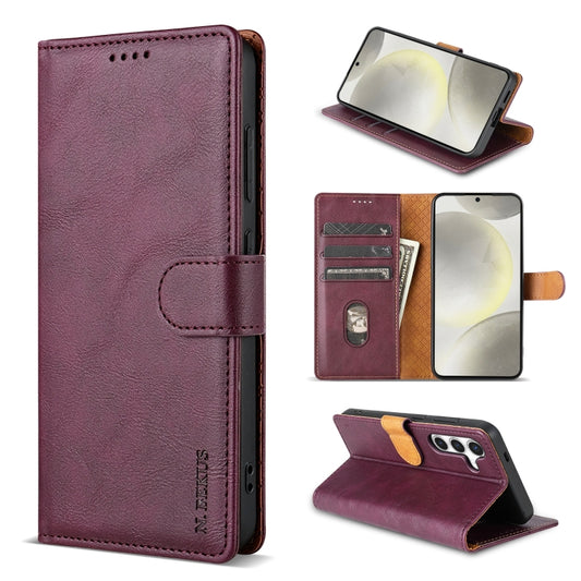 For Samsung Galaxy S24 5G N.BEKUS CSJ-P1 Solid Color Leather Phone Case(Wine Red) - Galaxy S24 5G Cases by N.BEKUS | Online Shopping UK | buy2fix