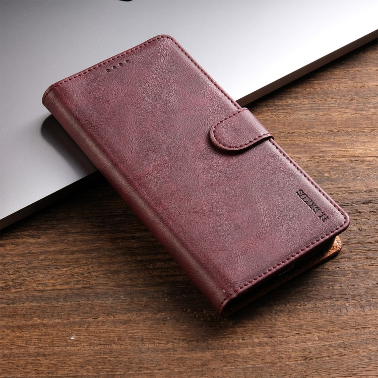 For Xiaomi 14 Ultra N.BEKUS CSJ-P1 Solid Color Leather Phone Case(Wine Red) - 14 Ultra Cases by N.BEKUS | Online Shopping UK | buy2fix