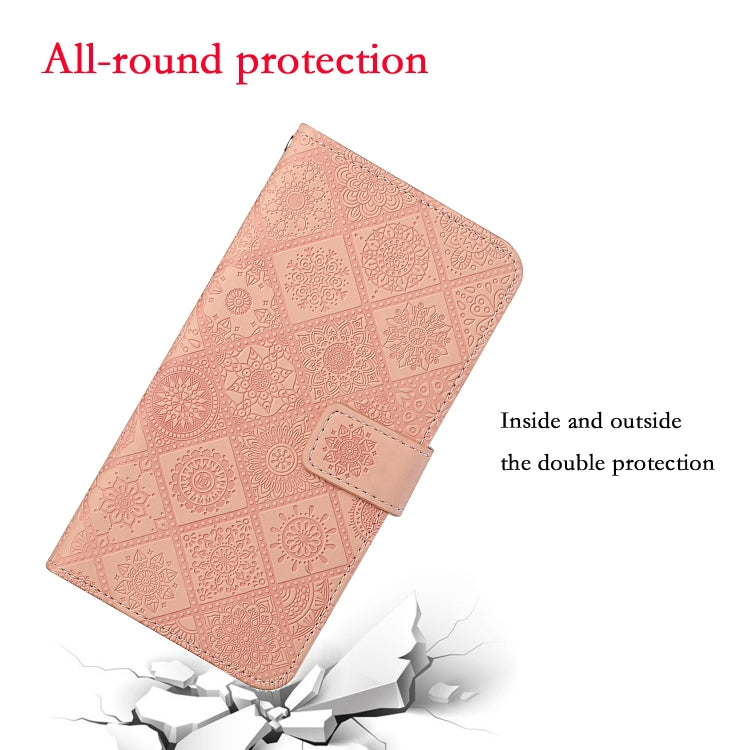 For Samsung Galaxy S25+ 5G Ethnic Style Embossed Pattern Leather Phone Case(Pink) - Galaxy S25+ 5G Cases by buy2fix | Online Shopping UK | buy2fix