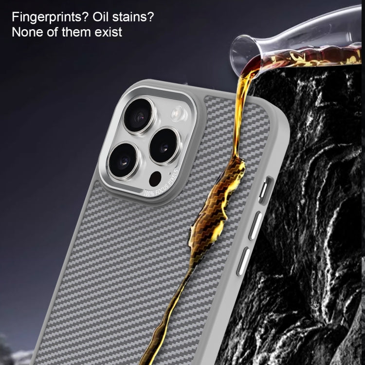 For iPhone 14 Pro Carbon Fiber Texture MagSafe Magnetic Shockproof Phone Case(Grey) - iPhone 14 Pro Cases by buy2fix | Online Shopping UK | buy2fix