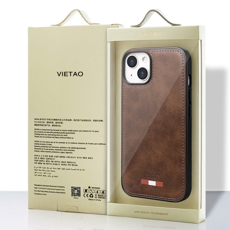 For iPhone 15 Pro Max VIETAO Plain Leather Stitching PU Phone Case(Red) - iPhone 15 Pro Max Cases by VIETAO | Online Shopping UK | buy2fix