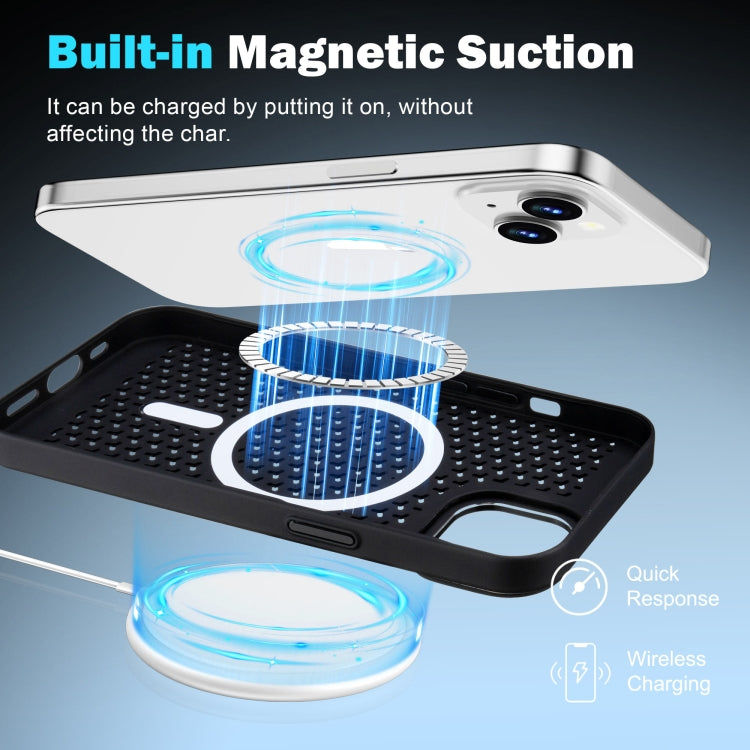 For iPhone 16 Ice Feeling Cooling MagSafe Magnetic Phone Case(Black) - iPhone 16 Cases by buy2fix | Online Shopping UK | buy2fix