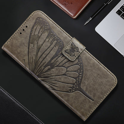 For Redmi K70 Ultra 5G Global Embossed Butterfly Leather Phone Case(Grey) - Xiaomi Cases by buy2fix | Online Shopping UK | buy2fix