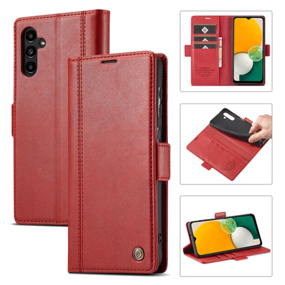 For Samsung Galaxy S24 FE 5G LC.IMEEKE Skin-friendly Card Slots Leather Phone Case(Red) - Galaxy S24 FE 5G Cases by LC.IMEEKE | Online Shopping UK | buy2fix