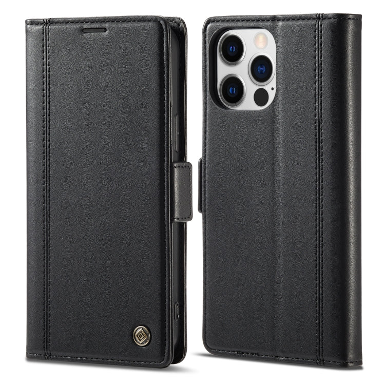 For iPhone 16 Pro LC.IMEEKE Skin-friendly Card Slots Leather Phone Case(Black) - iPhone 16 Pro Cases by LC.IMEEKE | Online Shopping UK | buy2fix