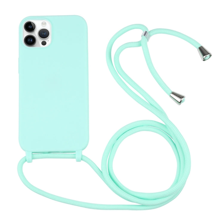 For iPhone 16 Pro Max Candy Colors TPU Protective Phone Case with Lanyard(Mint Green) - iPhone 16 Pro Max Cases by buy2fix | Online Shopping UK | buy2fix