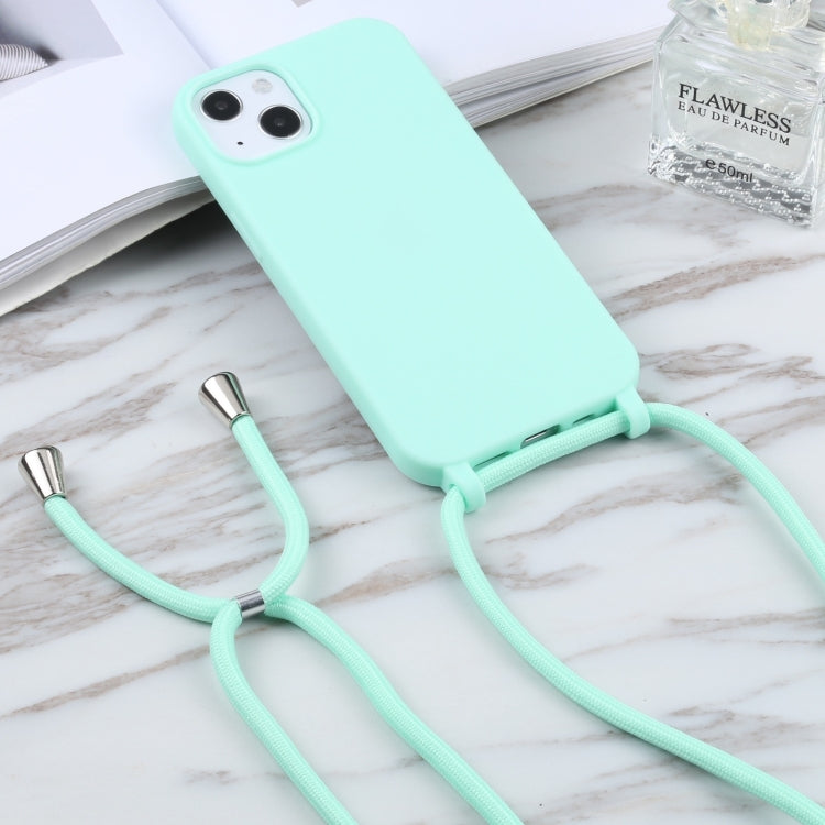 For iPhone 16 Candy Colors TPU Protective Phone Case with Lanyard(Mint Green) - iPhone 16 Cases by buy2fix | Online Shopping UK | buy2fix