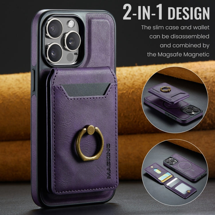 For iPhone 15 Pro DG.MING K1 MagSafe Detachable Wallet RFID Back Cover Phone Case(Purple) - iPhone 15 Pro Cases by DG.MING | Online Shopping UK | buy2fix