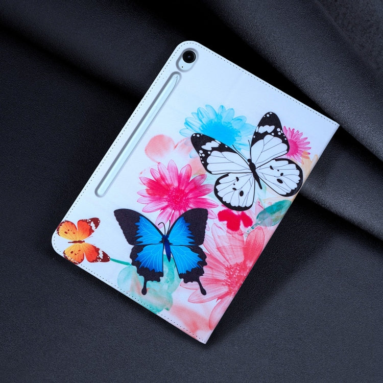 For Samsung Galaxy Tab S9 / S9 FE Colored Drawing Leather Tablet Case(Two Butterflies) - Galaxy Tab S9 Cases by buy2fix | Online Shopping UK | buy2fix