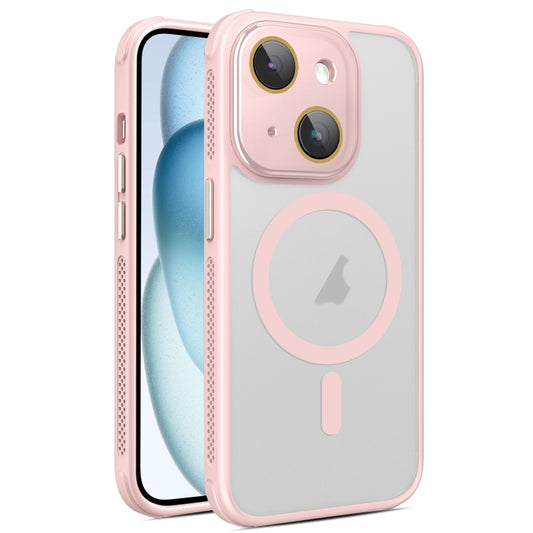 For iPhone 15 Plus Side Cooling Skin Feel Frosted MagSafe Magnetic Phone Case(Pink) - iPhone 15 Plus Cases by buy2fix | Online Shopping UK | buy2fix