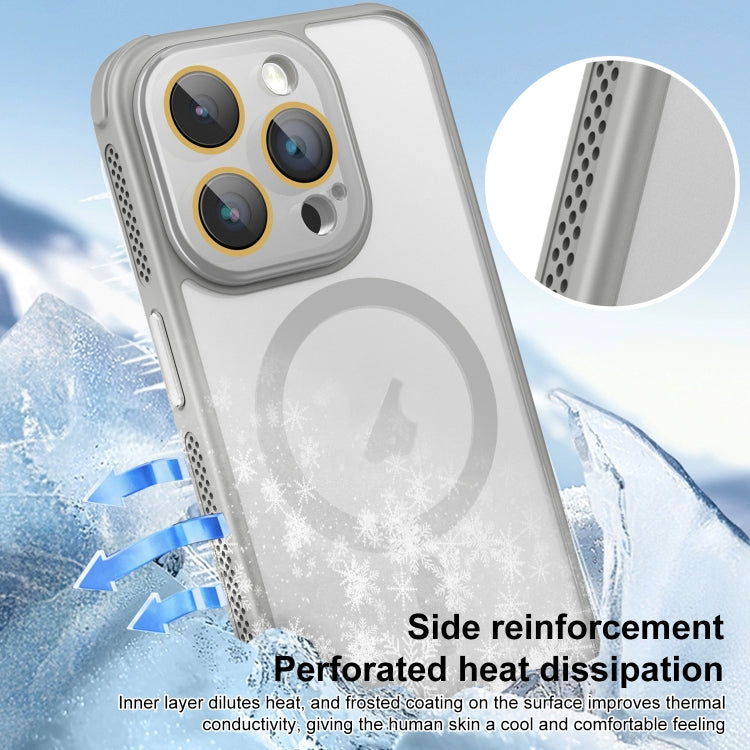 For iPhone 16 Side Cooling Skin Feel Frosted MagSafe Magnetic Phone Case(Black) - iPhone 16 Cases by buy2fix | Online Shopping UK | buy2fix