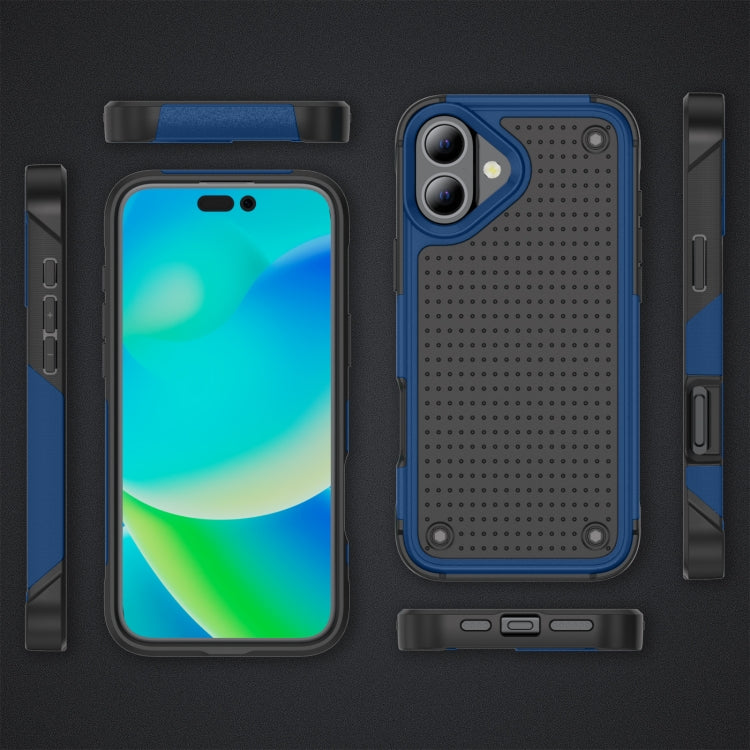 For iPhone 16 Plus PC + TPU Shockproof Protective Phone Case(Blue+Black) - iPhone 16 Plus Cases by buy2fix | Online Shopping UK | buy2fix