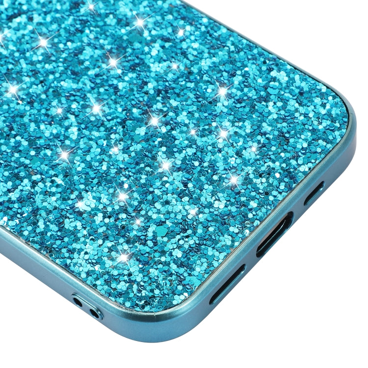 For iPhone 16 Pro Glitter Powder Shockproof TPU Phone Case(Blue) - iPhone 16 Pro Cases by buy2fix | Online Shopping UK | buy2fix