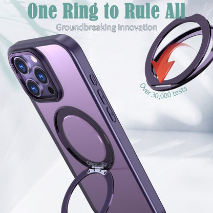 For iPhone 16 Pro Wing Series MagSafe Magnetic Ring Holder Phone Case(Dark Purple) - iPhone 16 Pro Cases by buy2fix | Online Shopping UK | buy2fix