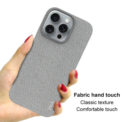 For iPhone 16 Pro Max imak Ruiyi Series Cloth Texture PU + PC Phone Case(Light Grey) - iPhone 16 Pro Max Cases by imak | Online Shopping UK | buy2fix