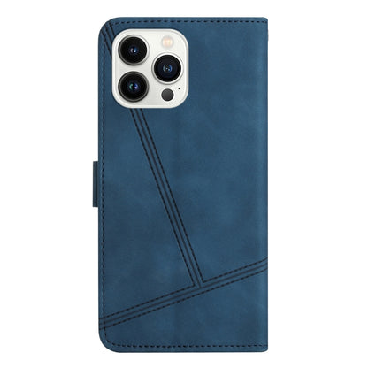 For iPhone 16 Pro Skin-feel Stitching Leather Phone Case(Blue) - iPhone 16 Pro Cases by buy2fix | Online Shopping UK | buy2fix