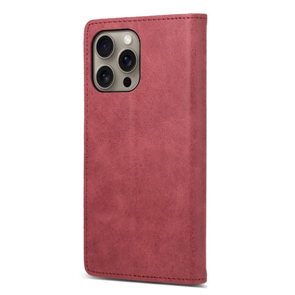 For iPhone 16 Pro Max Business Solid Color Magnetic RFID Leather Phone Case(Red) - iPhone 16 Pro Max Cases by buy2fix | Online Shopping UK | buy2fix