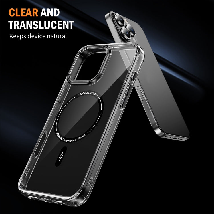 For iPhone 16 Pro Max Airbag Magsafe PC Hybrid TPU Phone Case(Clear Black) - iPhone 16 Pro Max Cases by buy2fix | Online Shopping UK | buy2fix