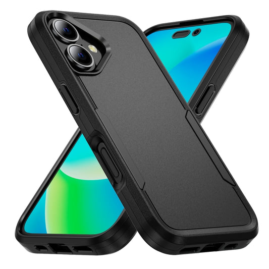 For iPhone 16 Pioneer Armor Heavy Duty PC + TPU Phone Case(Black) - iPhone 16 Cases by buy2fix | Online Shopping UK | buy2fix